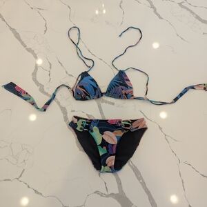 EUC PilyQ Tropical Print Women's Bikini S